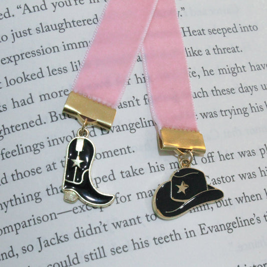 Ribbon Bookmark - Cowboy Pink