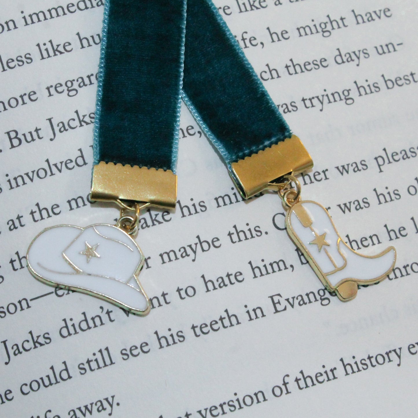 Ribbon Bookmark - Cowboy Teal