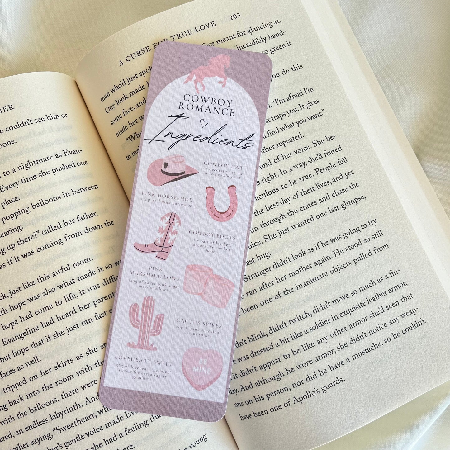 Cowboy Romance Ingredients Bookmark