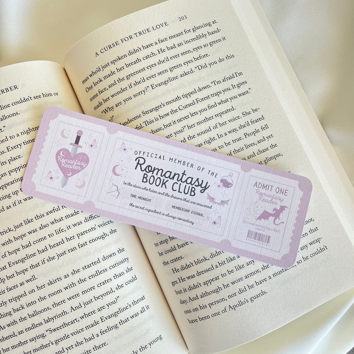 Romantasy Bookclub Ticket Bookmark