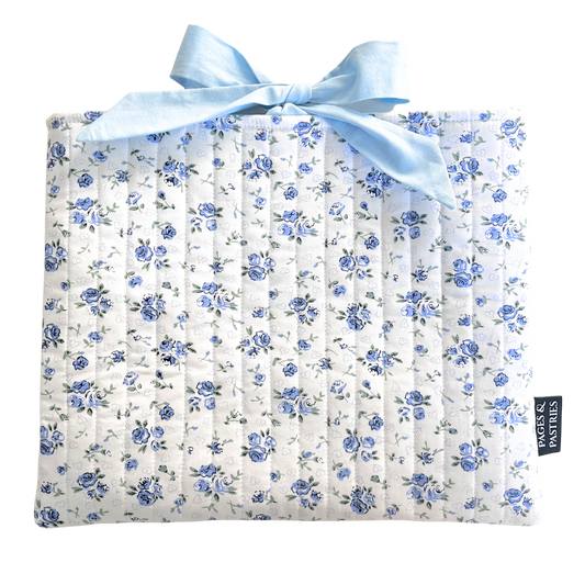 Quilted Bow Book Sleeve - Cornflower