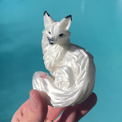 Snow Fox with Butterflies