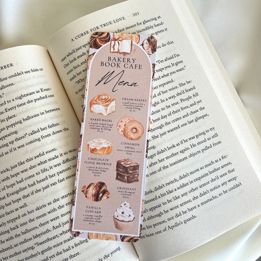 Bakery Book Cafe Menu Bookmark