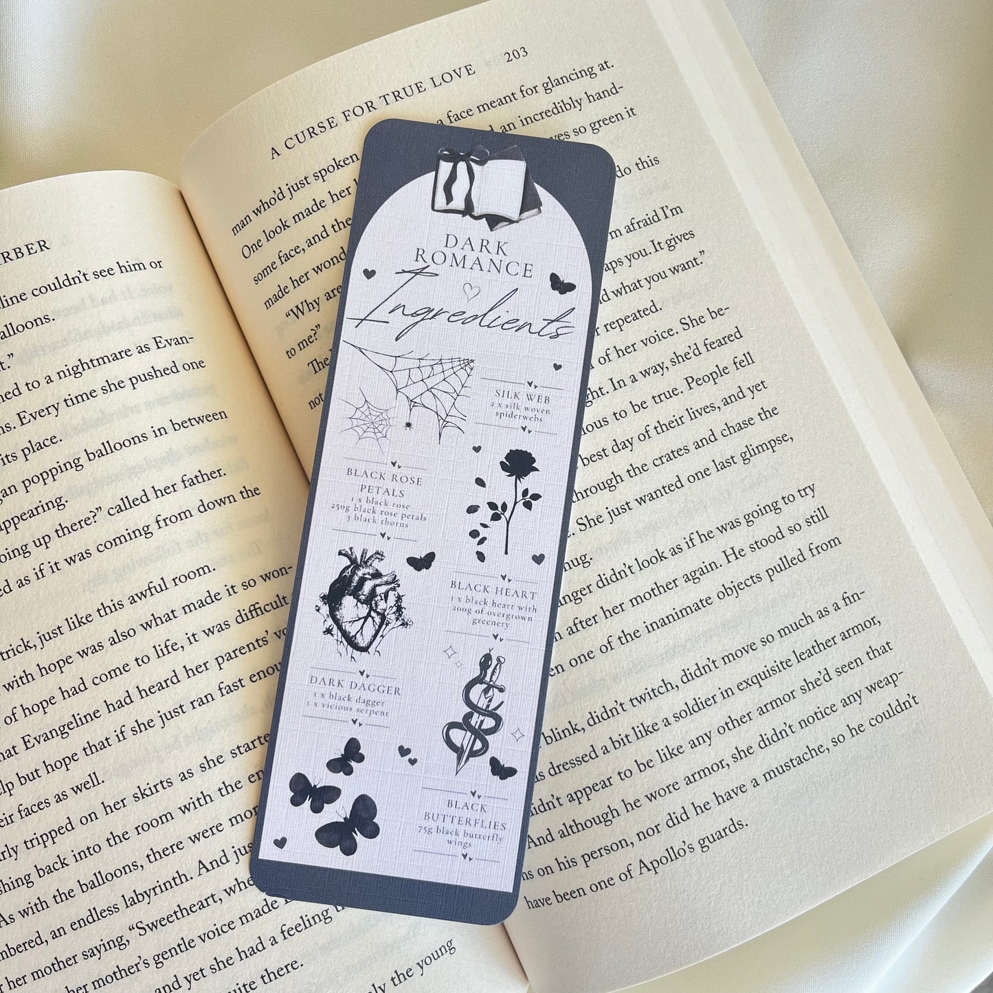 Dark Romance Ingredients Bookmark
