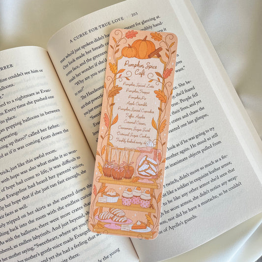 Pumpkin Spice Cafe Menu Bookmark
