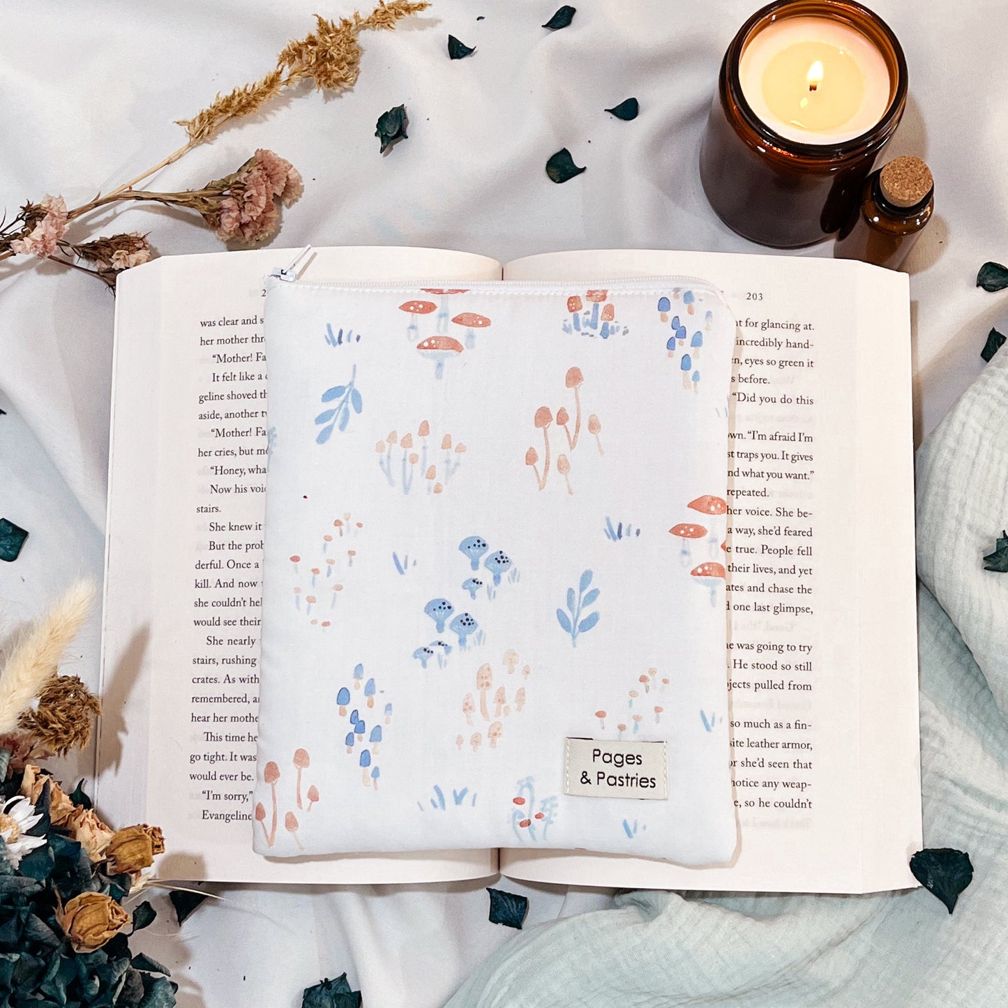 Kindle Pouch - Spring Mushrooms