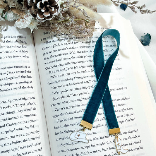 Ribbon Bookmark - Cowboy Teal